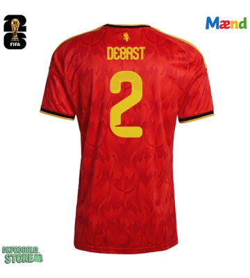 Belgien Zeno Debast #2 Replika Hjemmebanetrøje VM 2026 Kortærmet